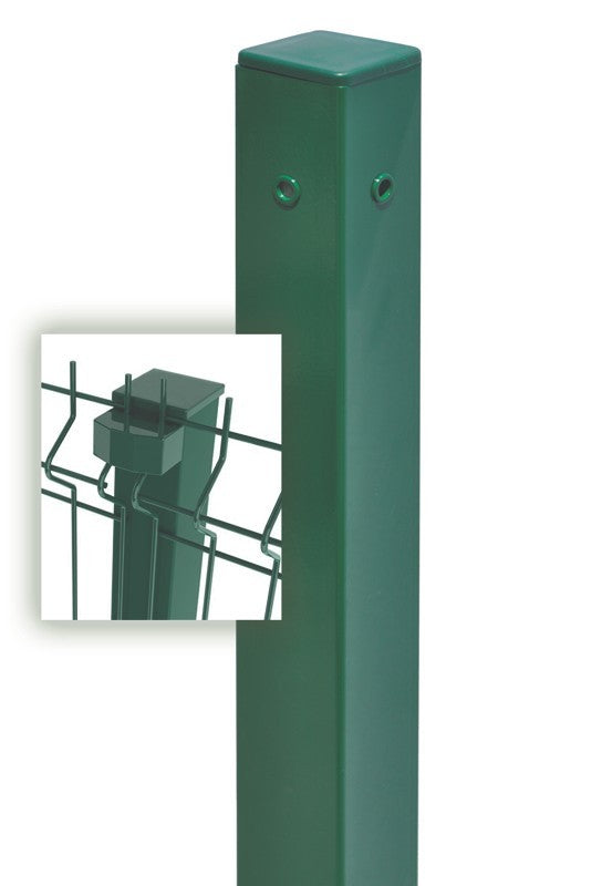 Palo Quadrato per Pannelli Border 50x50 Zincato Plastificato Verde Con Fori VBS