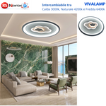 Plafoniera LED Rotonda Bianca 72W Effetto Cristallo 6480 Lumen 3 Colori Luce V.L