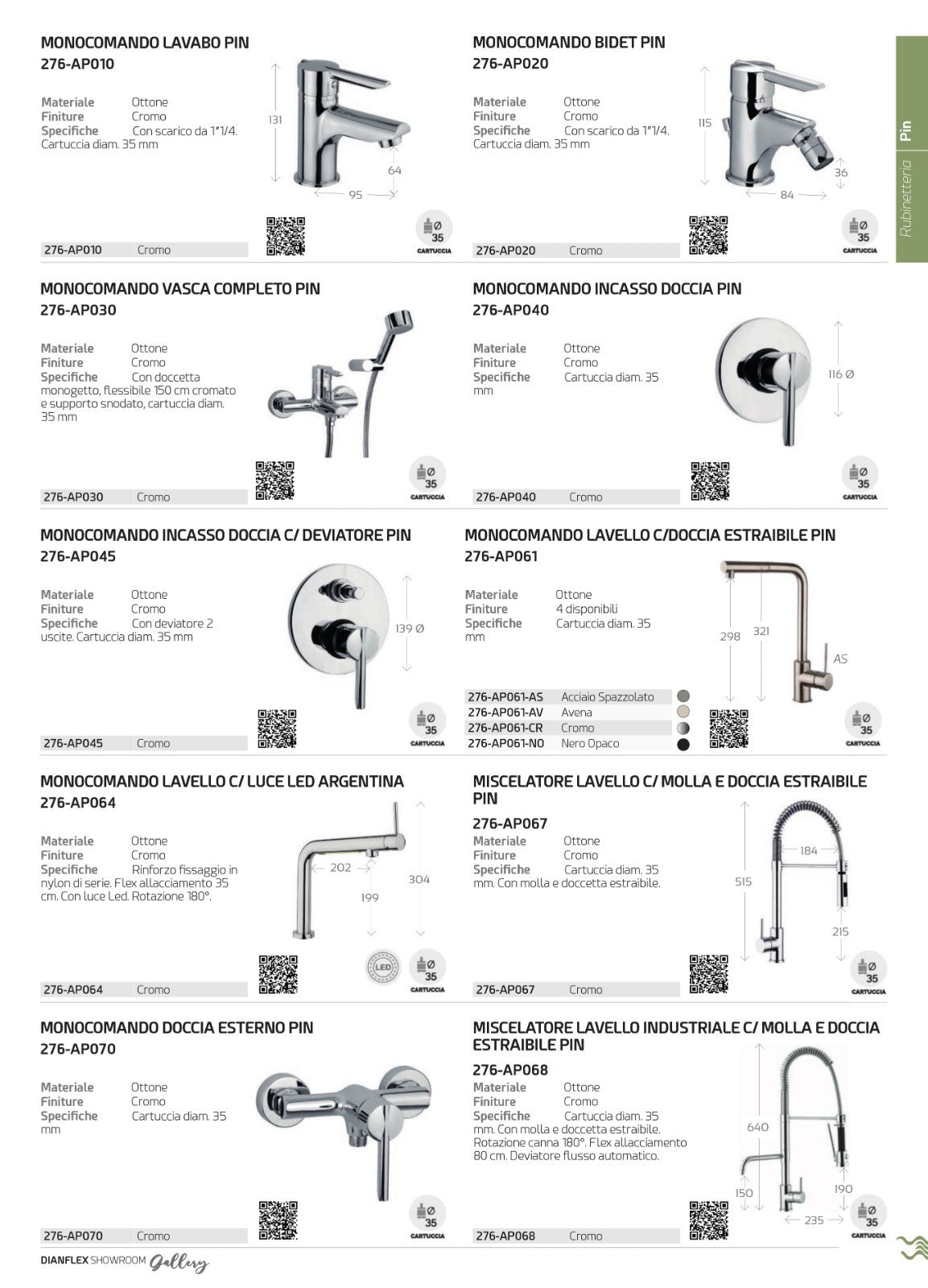 Rubinetto Bagno Miscelatore Lavabo Bidet Vasca Moderno Deviatore Doccia ARGO D.X
