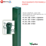 Palo Quadrato per Pannelli Border 50x50 Zincato Plastificato Verde Con Fori VBS
