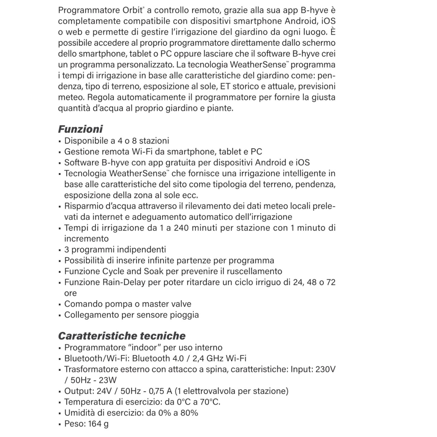 Programmatore WiFi B Hyve IRRITEC Centralina Smart Irrigazione 4 8 Zone D.X
