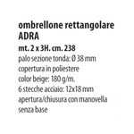 Ombrellone Giardino Patio Rettangolare 2x3 M Palo Ø38 Manovella Beige 180g VBS