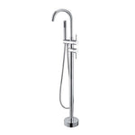 Miscelatore Vasca Da Bagno a Pavimento Moderno 115cm con Doccetta Cromo Nero D.X