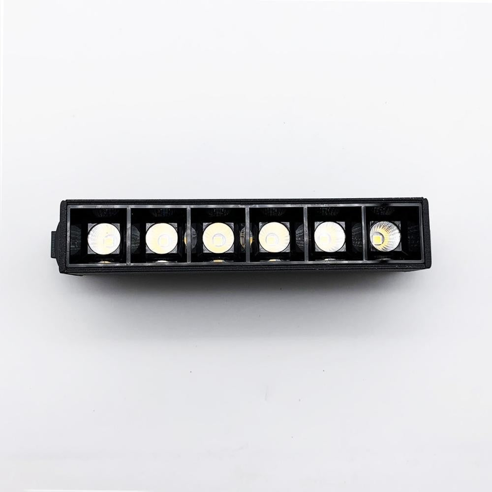 Lampada Griglia LED Magnetica 6W 48V Modulo Binario Magnetico Incasso Nero V.L
