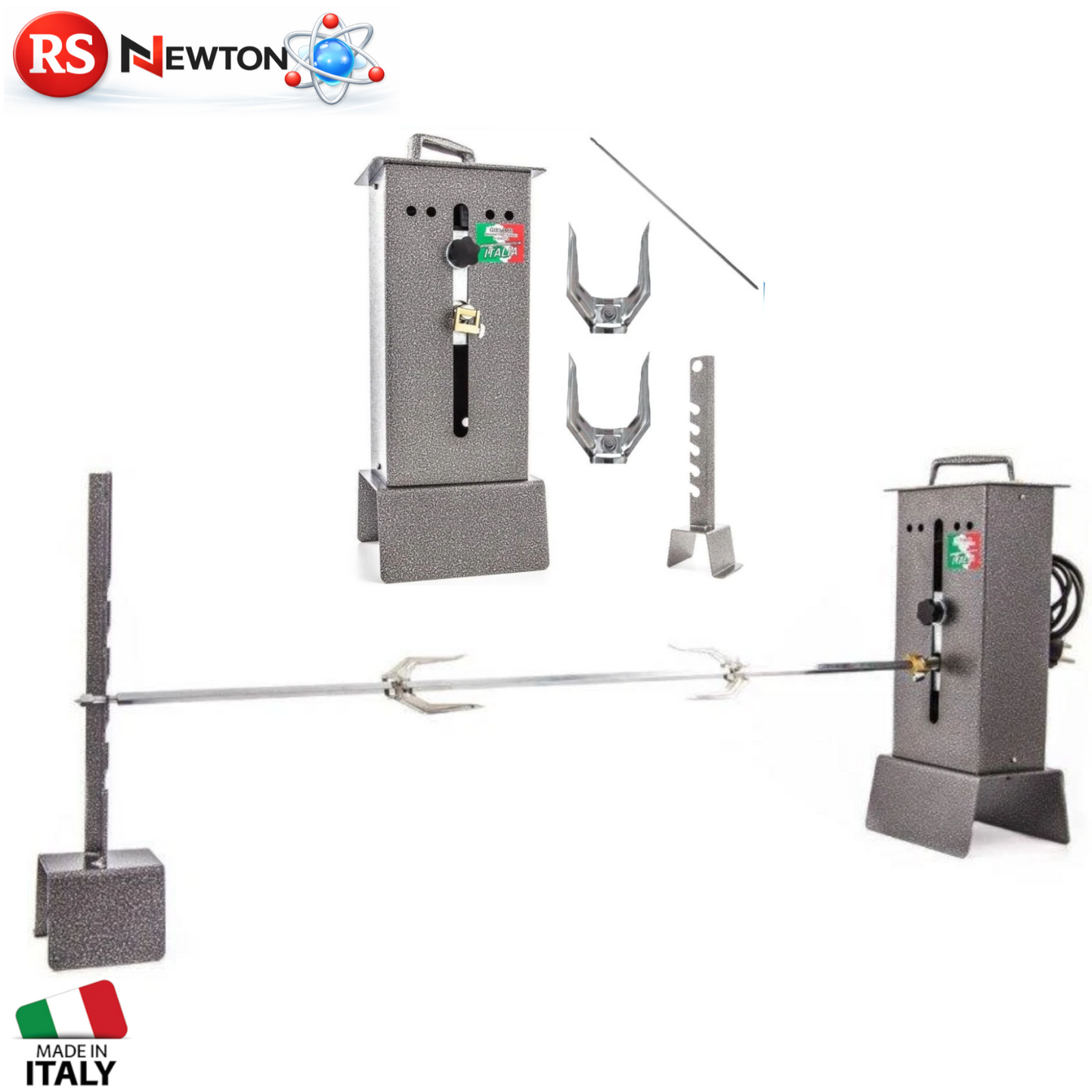 Girarrosto Elettrico Per Camino BBQ Con Spiedo Polli Gira Arrosto kit INOX G.F