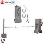 Girarrosto Elettrico Per Camino BBQ Con Spiedo Polli Gira Arrosto kit INOX G.F