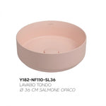 Lavabo Bagno Da Appoggio Rotondo NYMO Ø36cm Ceramica Moderno Ultra Sottile D.X