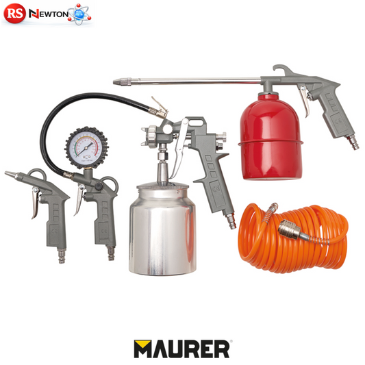 Kit Aria Compressa 5 Pezzi Pistole Soffiaggio Gonfiaggio Lavaggio Aerografo VBS