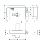 Serratura Elettrica Cancello YALE Mano Destra 50 60 70 mm 12V Con Pulsante G.F