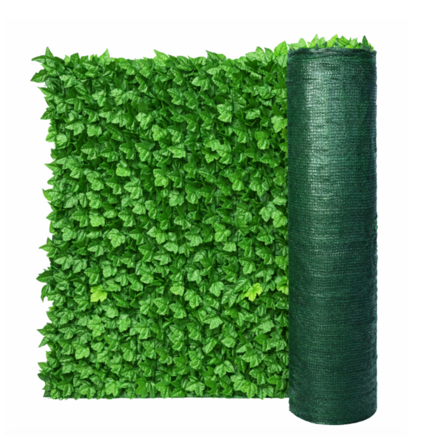 Siepe Artificiale Frangivista Foglie Di EDERA Con Rete Ombreggiante 3mt Pvc G.F