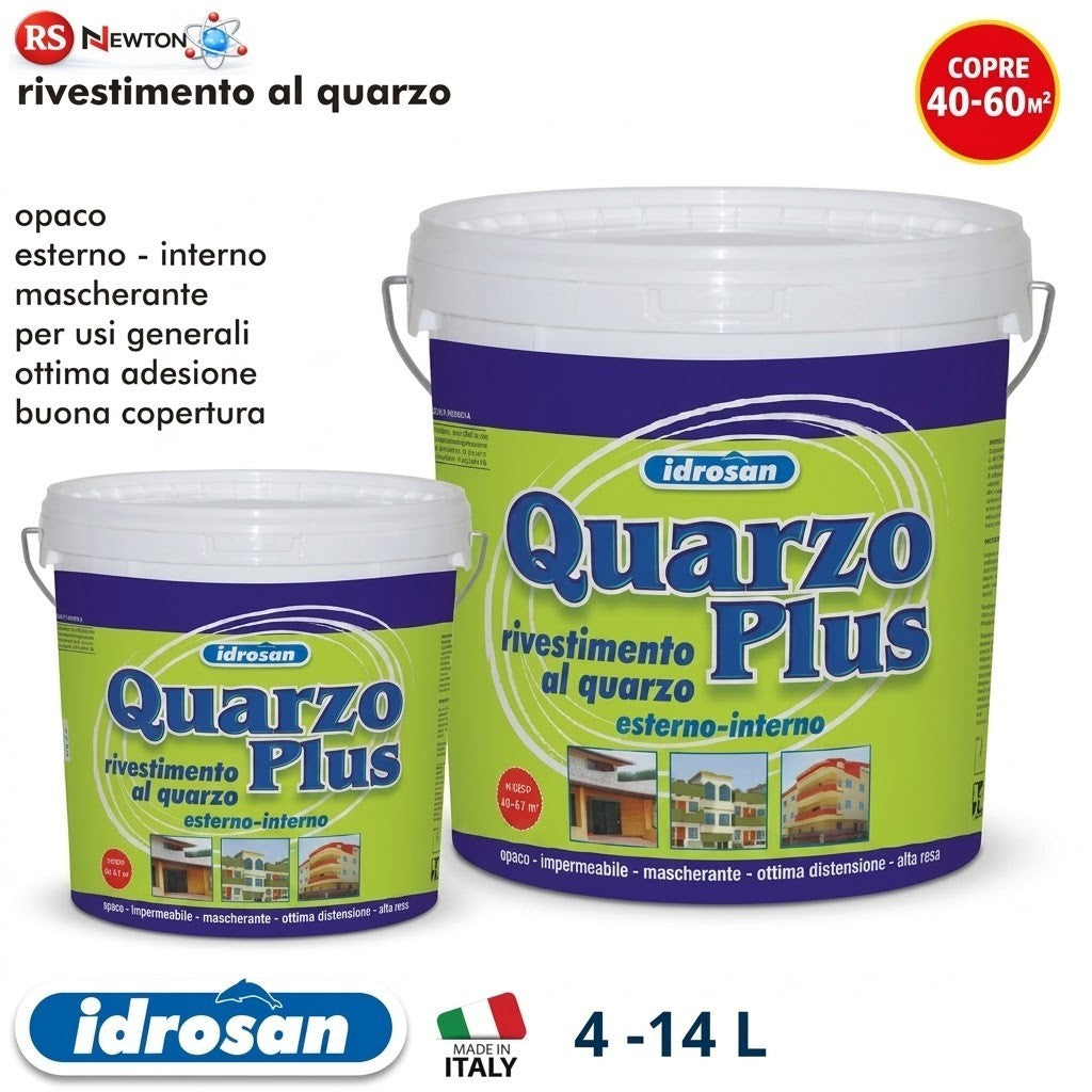 Pittura al Quarzo Acrilico Professionale PLUS Facciate Esterni Interni 4 14L I.D