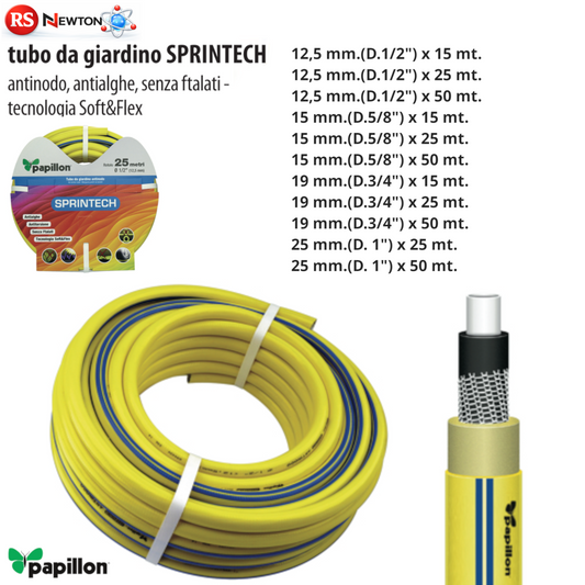Tubo Irrigazione Acqua Giardino Magliato 5 Strati Antitorsione 15 -25 -50 mt VBS