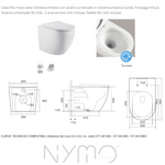 Sanitari Bagno Filo Muro NYMO Vaso WC Bidet Sedile Soft Close Bianco Moderno D.X