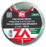 Fune Cavo Corda Acciaio ZINCATO TRIFOLI Rotolo 100M Ø 2 3 4 5 6 8 10 mm VBS