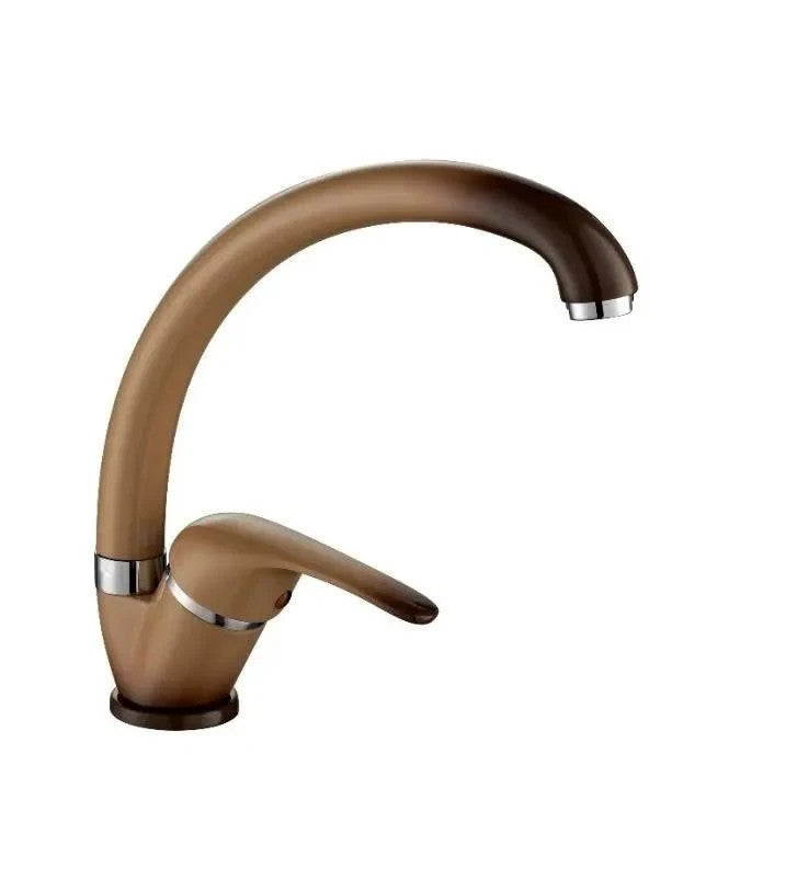 Rubinetto Lavello Cucina Canna Alta ECO FLOW Avena Satinato Oro Rame Bianco D.X