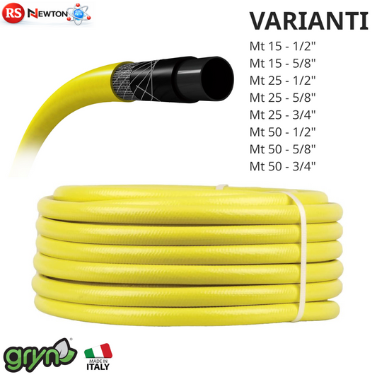Tubo Giardino Acqua Antitorsione 5 Strati FARM PLUS PVC Rinforzato Antialga D.X