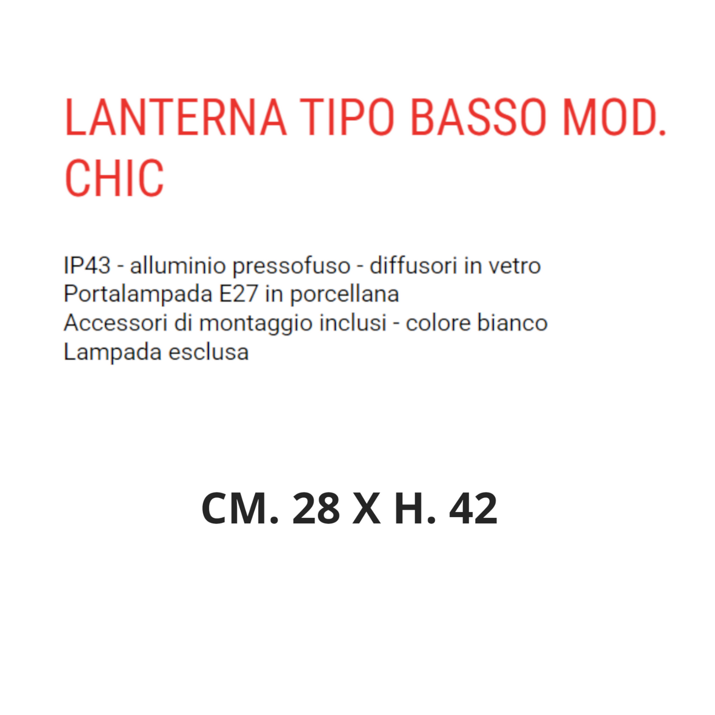 Lanterna Esterno Vintage Retro Lampada in Alluminio Bianco Giardino Parete VBS