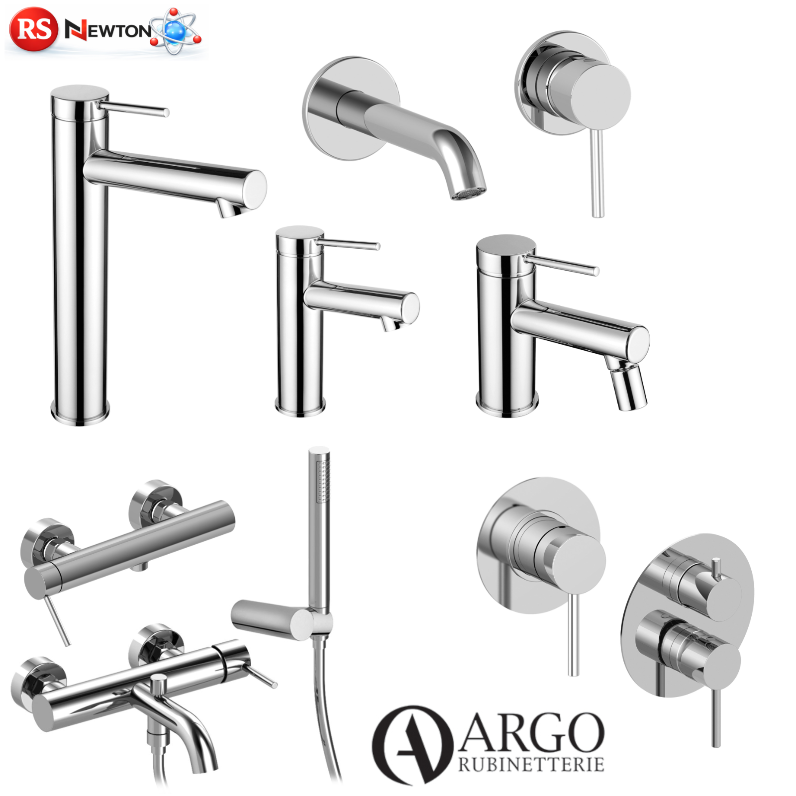 ARGO Miscelatore Rubinetto Bagno Lavabo Bidet Vasca Moderno Elegante CROMO D.X