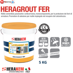 Malta Anticorrosiva Ferri Armatura Ripristino Antiruggine Passivante 5KG HERAKEM