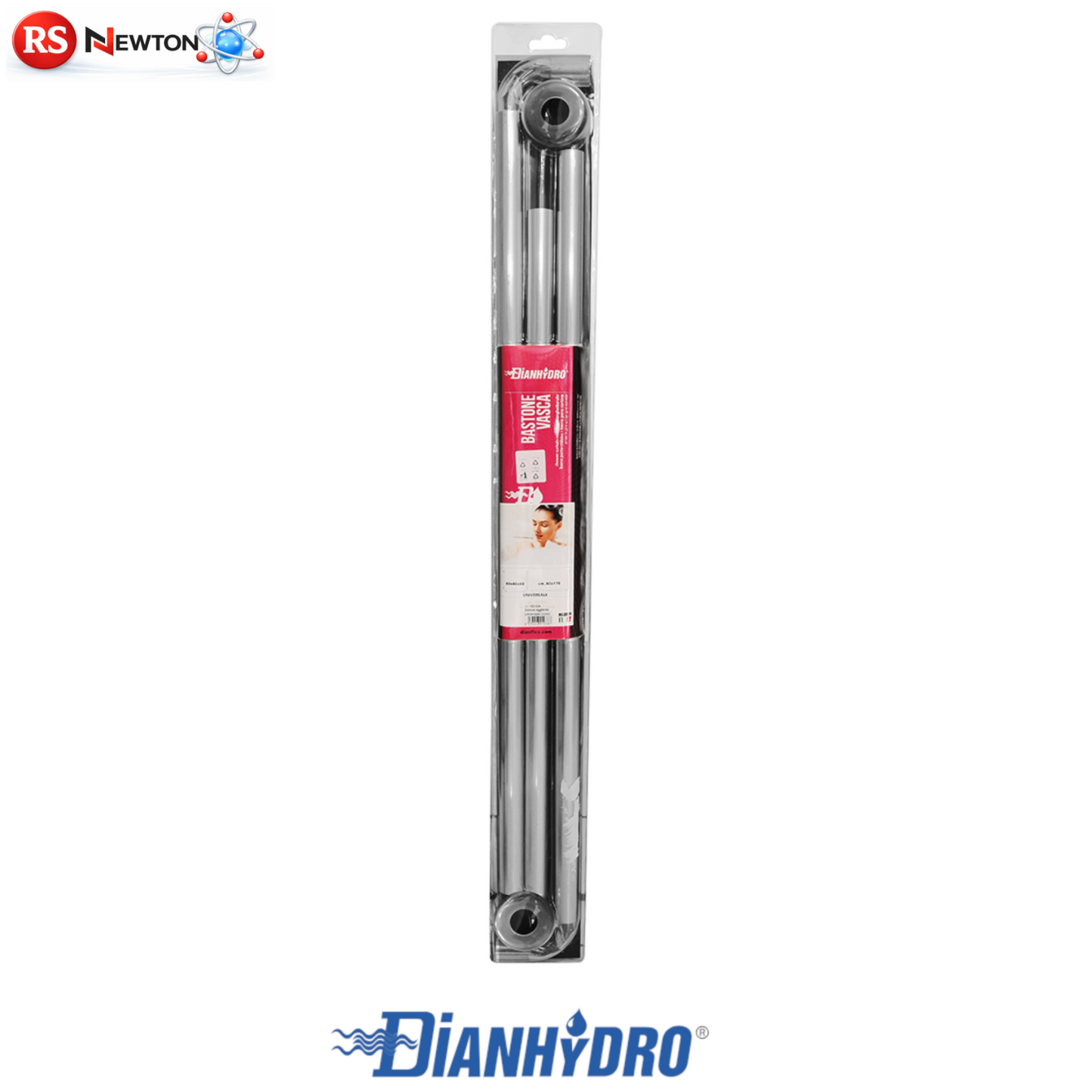 Bastone Per Tenda Doccia Vasca Bagno Universale Angolare Aste Cromo Bianco D.X