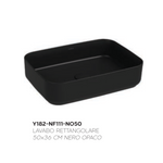 Lavabo Bagno Da Appoggio Rettangolare NYMO Ceramica Moderno Ultra Sottile D.X