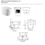 Sanitari Filo Muro LINPHA MAGNOLIA Rimless Vaso WC Bagno Bidet Copri Water D.X