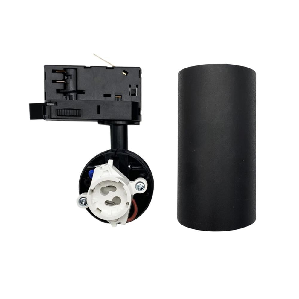 Portafaretto Binario Trifase GU10 Bianco Nero Supporto Spot LED Orientabile V.L