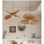 Lampadario Rattan E27 Sospensione Vintage Moderno Cavo Regolabile 52cm V.L