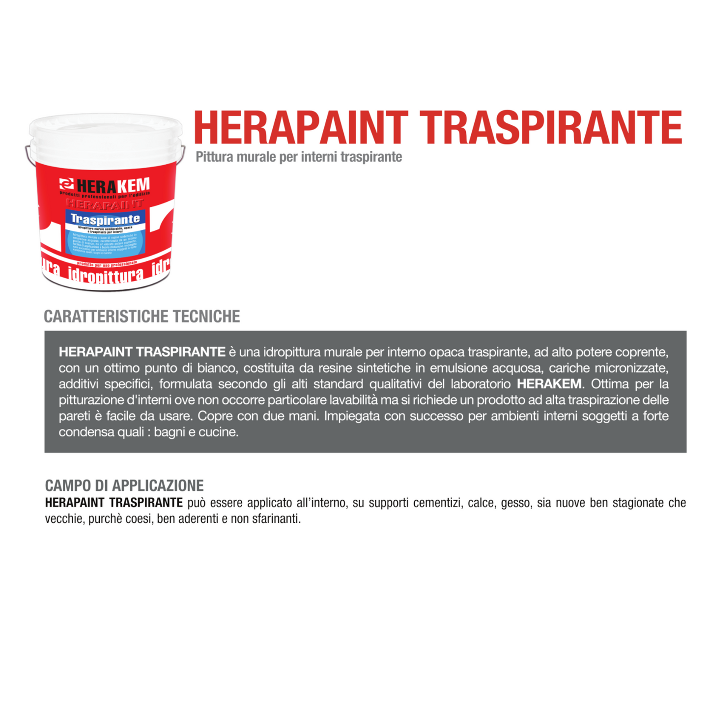 Pittura Bianca Interni Anticondensa Traspirante Antiumidita Bagno Cucina HERAKEM