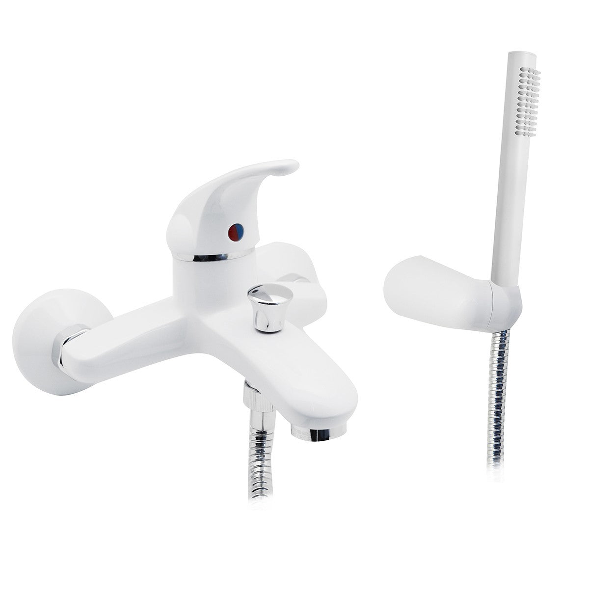 Miscelatore Rubinetto Bagno Lavabo Bidet Vasca Bianco Opaco MARZIA Elegante D.X