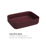 Lavabo Bagno Da Appoggio Rettangolare NYMO Ceramica Moderno Ultra Sottile D.X