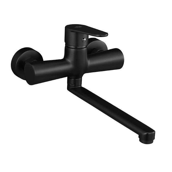 Rubinetto a Muro Miscelatore Lavello Cucina Moderno Cromato Nero Nichel D.X