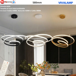 Lampadario Sospeso LED 90W Dimmerabile Telecomando Moderno Bianco Nero Oro V.L
