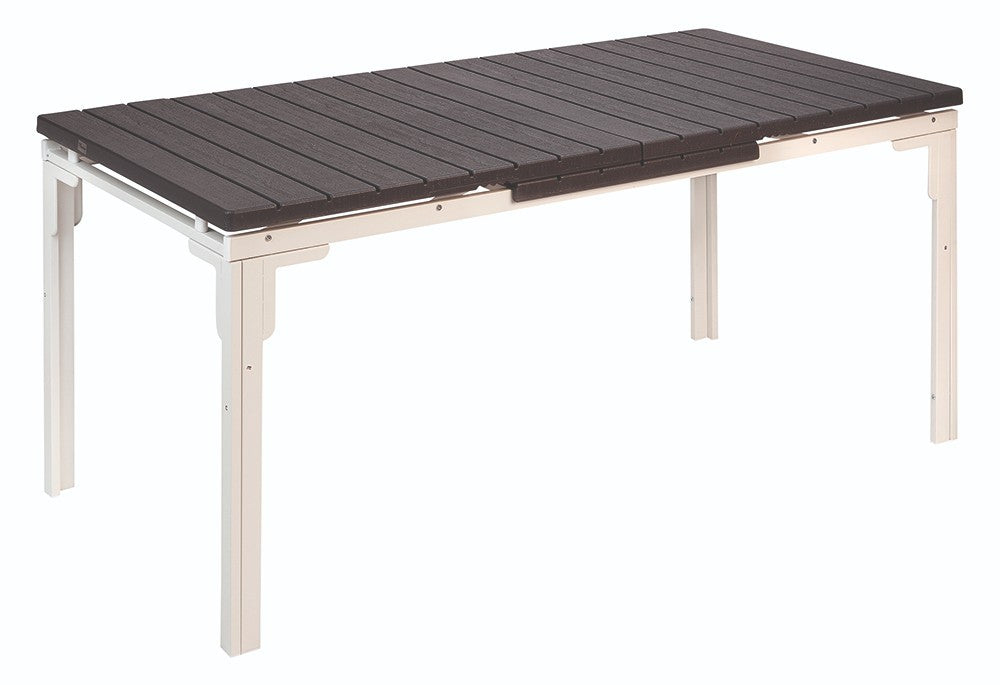 Tavolo Allungabile Acciaio HDPE Effetto Legno Grigio 180-240cm Casa Giardino VBS
