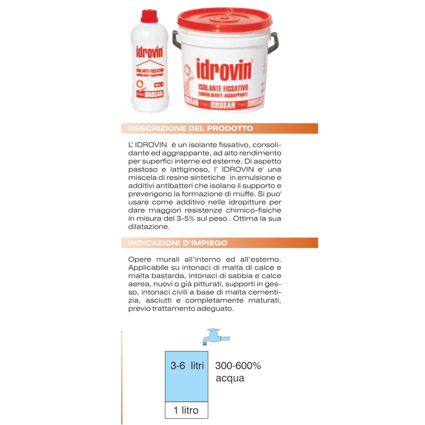Fissativo Acrilico Isolante Consolidante Interni Esterni 5 14 L Aggrappante I.D