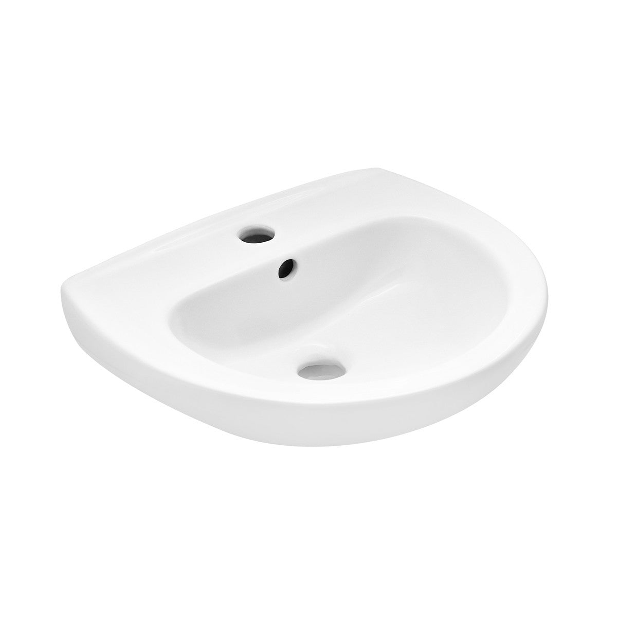 Lavabo a Parete Sospeso Salvaspazio Bagno 37x45 cm LINPHA Ceramica Moderno D.X