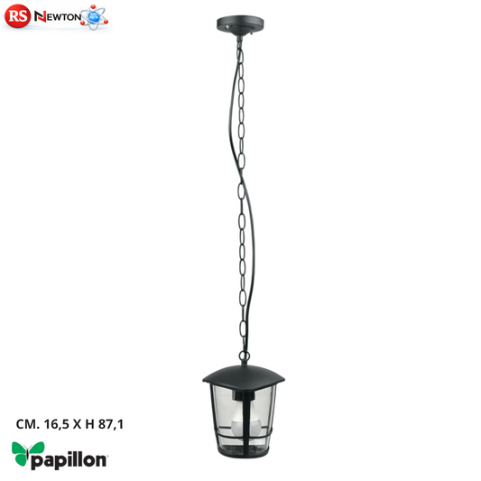 Lanterna Sospesa Esterno Nera Alluminio Lampada Giardino Moderna H 87cm VBS