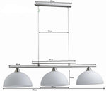 Lampadario Sospeso Vetro Metallo Moderno 3 Luci E27 Salotto Cucina Elegante V.L