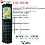Rete Elettrosaldata Zincata Plastificata Verde Recinzione Giardino 10/25M VBS