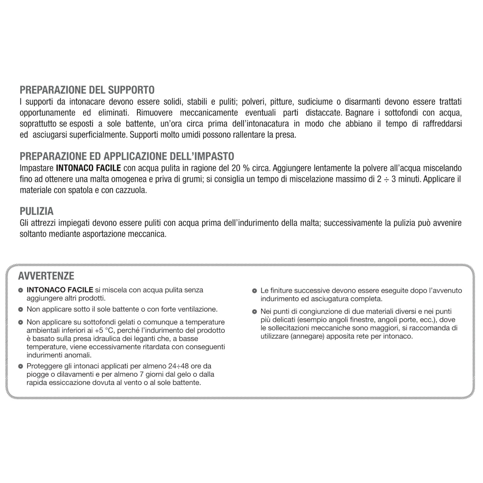 Intonaco Premiscelato Calce Cemento Interno Esterno Pareti Soffitto 5Kg HERAKEM