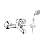Miscelatore Rubinetto Bagno Lavabo Bidet Vasca Doccia Ottone Cromo DELFINA D.X