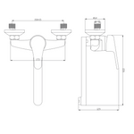 Rubinetto Cucina a Muro HydrAll Ines Monocomando Cromato Miscelatore Lavello D.X