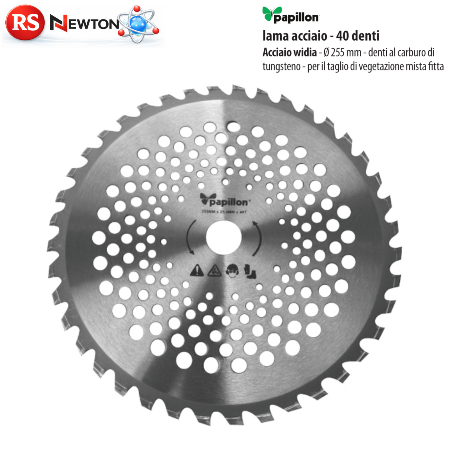 DISCO Decespugliatore 40 Denti in Acciaio Widia Taglio Erba Mista Fitta VBS