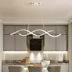 Lampadario LED Moderno Bianco Nero 54W Dimmerabile Telecomando 3 Luci 100cm V.L