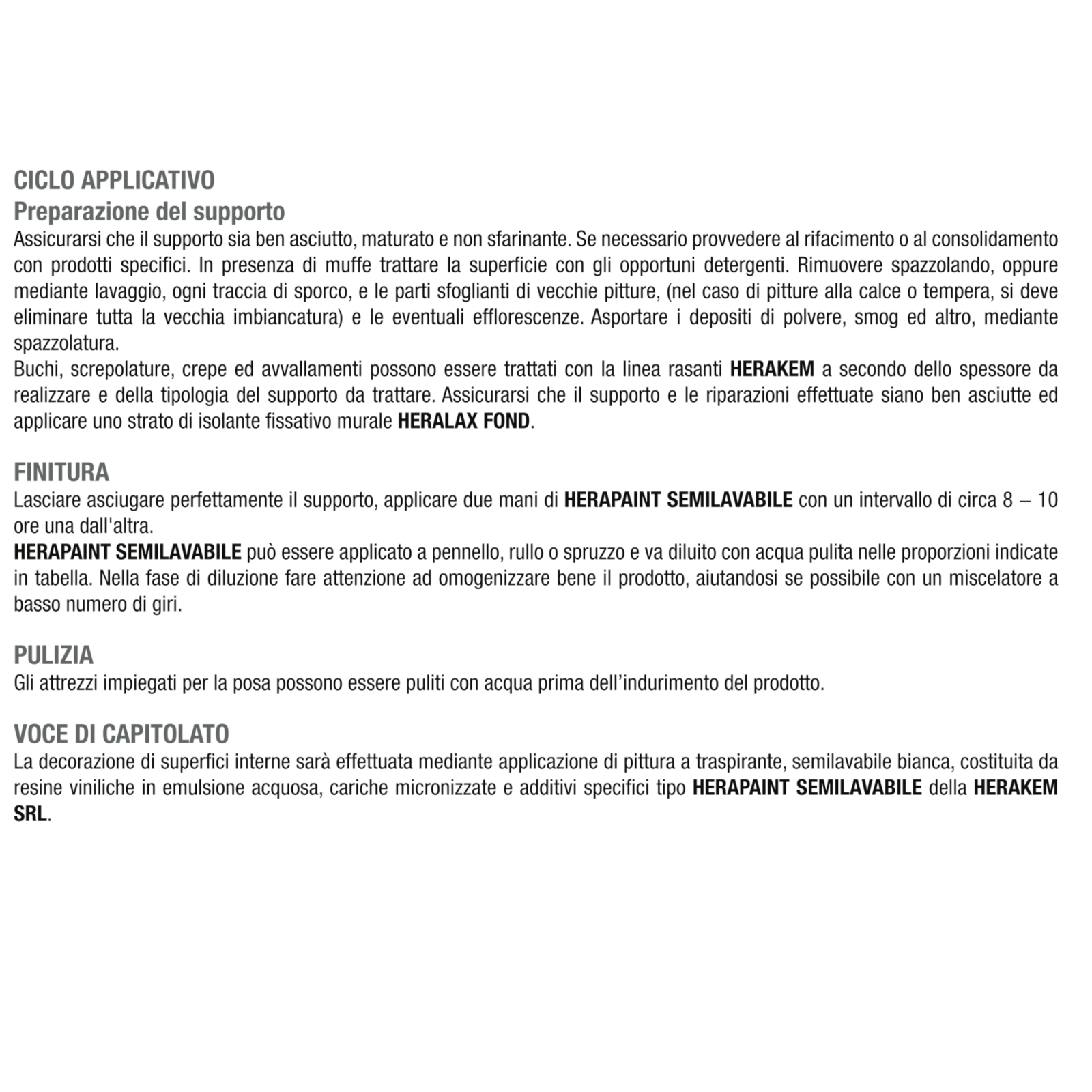 Pittura Bianca Per Interni HERAKEM Opaca SemiLavabile Traspirante Coprente 5 14L