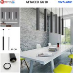 Lampada LED Sospesa GU10 60cm Cilindro Lampadario Faretto Pendente Moderno V.L
