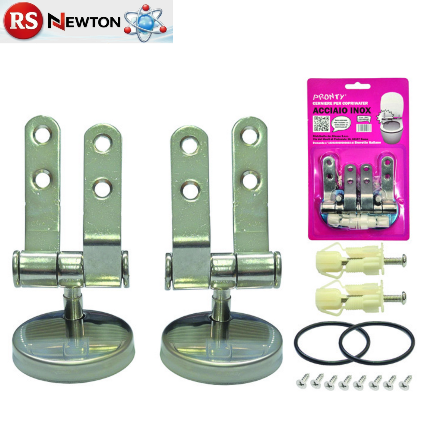 Cerniere Copriwater Universale acciaio inox Coppia Per Sedili Tavoletta WC G.F