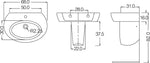 Lavabo Bagno 68cm e Semi Colonna LINPHA Lavandino Ceramica Monoforo Bianco D.X