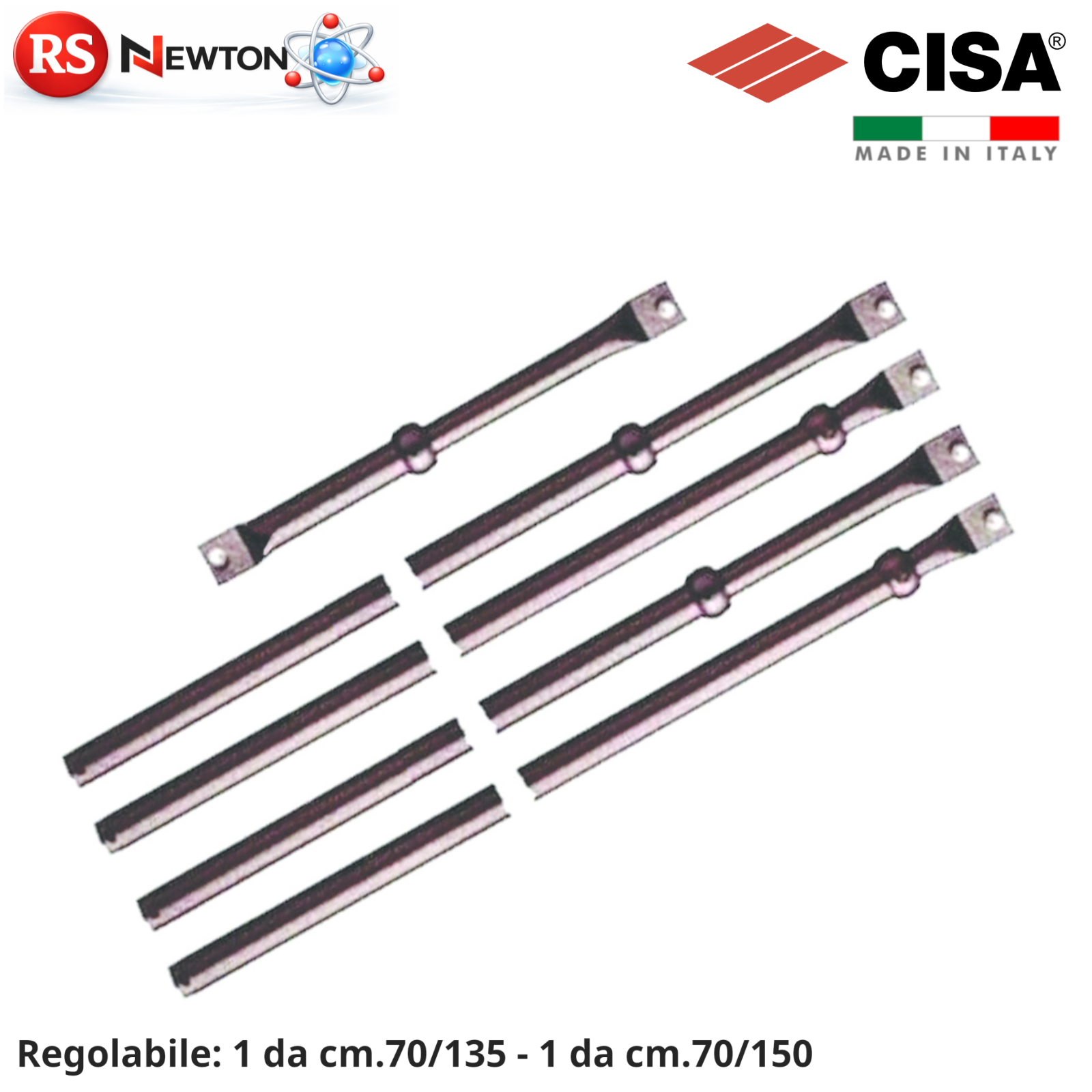Aste Per Catenaccio Quintuplice CISA in Acciaio Bronzo Ø 18 mm Regolabile G.F