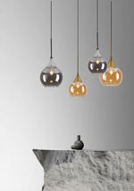 Lampadario Sospensione Sfera Vetro E27 Design Moderno Globo 20cm Elegante V.L
